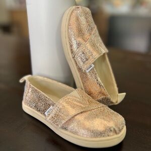 Toms Shimmering Gold Kids Sneakers